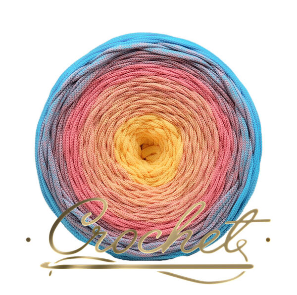 SZNUREK OMBRE POLIESTROWY 5mm – PŁASKI – PASTELOWY TWIST 245m CROCHET