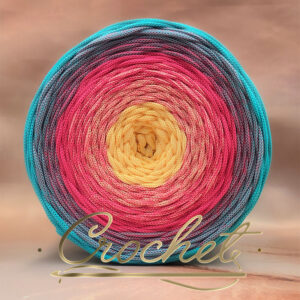 SZNUREK OMBRE POLIESTROWY 5mm – PŁASKI – TROPIKALNA CHWILA 240m CROCHET