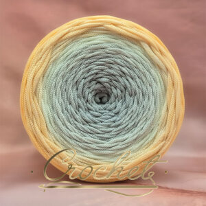 SZNUREK OMBRE POLIESTROWY 5mm PŁASKI – CROCHET – MIĘTOWA LEMONIADA 250m