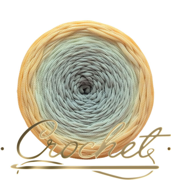 SZNUREK OMBRE POLIESTROWY 5mm PŁASKI – CROCHET – MIĘTOWA LEMONIADA 250m