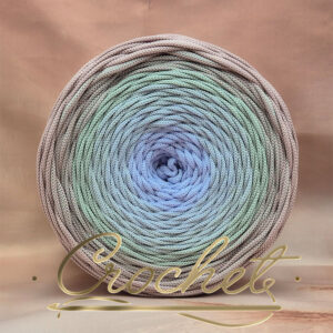 SZNUREK OMBRE POLIESTROWY 5mm PŁASKI – CROCHET – LODOWY SZEPT 250m