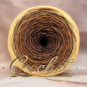 SZNUREK OMBRE POLIESTROWY 5mm PŁASKI – CROCHET – KARMELOWY SEN 240m