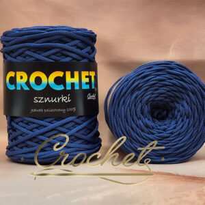 SZNUREK POLIESTROWY PŁASKI 5mm CROCHET – CIEMNY JEANS 100mb
