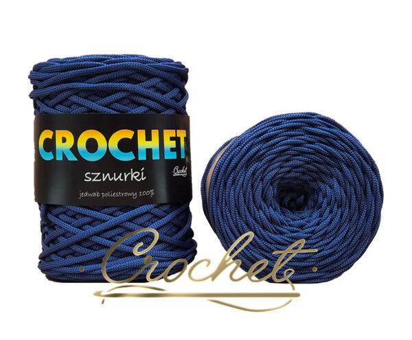 SZNUREK POLIESTROWY PŁASKI 5mm CROCHET – CIEMNY JEANS 100mb