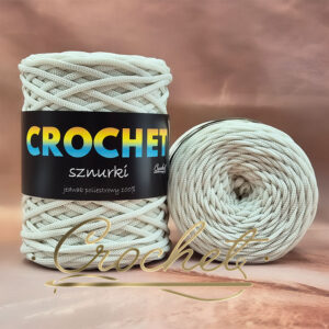 SZNUREK POLIESTROWY PŁASKI 5mm CROCHET – PERŁOWY 100mb