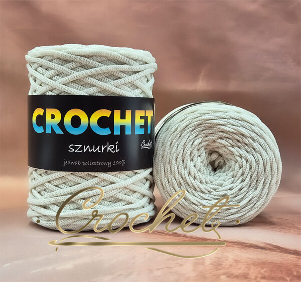 SZNUREK POLIESTROWY PŁASKI 5mm CROCHET – PERŁOWY 100mb