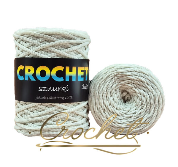 SZNUREK POLIESTROWY PŁASKI 5mm CROCHET – PERŁOWY 100mb