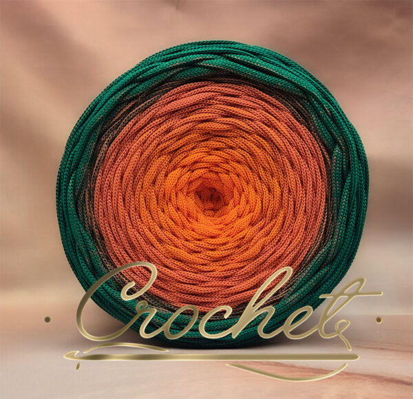 SZNUREK OMBRE POLIESTROWY 5mm – PŁASKI – JESIENNA POLANA 230m CROCHET