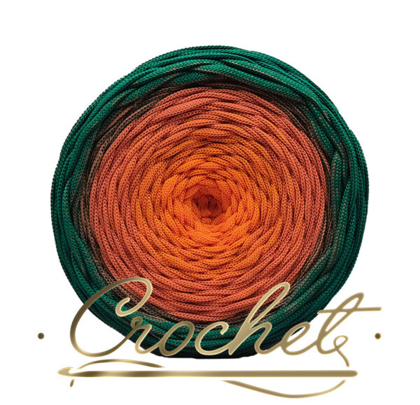 SZNUREK OMBRE POLIESTROWY 5mm – PŁASKI – JESIENNA POLANA 230m CROCHET