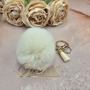 POMPON BRELOK DO TOREBKI – ECRU/ZŁOTO CHWOST