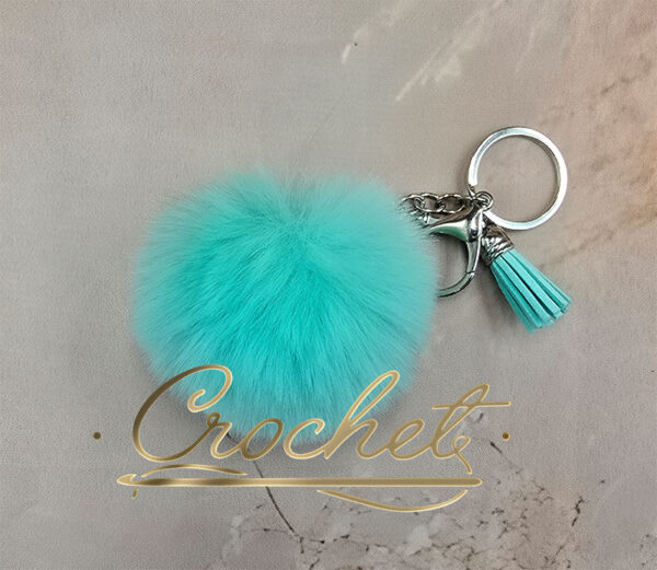 POMPON BRELOK DO TOREBKI – MIĘTA/SREBRO CHWOST