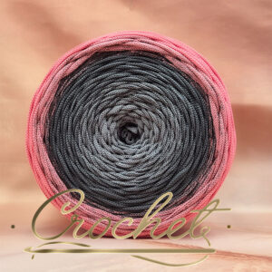 SZNUREK OMBRE POLIESTROWY 5mm PŁASKI – CROCHET – SŁODKIE SZAROŚCI 245m