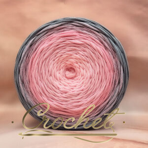 SZNUREK OMBRE POLIESTROWY 5mm PŁASKI – CROCHET – CIEMNIEJSZY AKCENT 250m