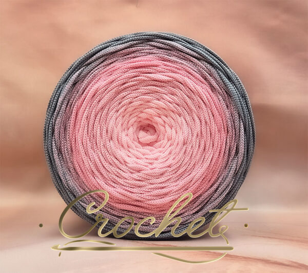 SZNUREK OMBRE POLIESTROWY 5mm PŁASKI – CROCHET – CIEMNIEJSZY AKCENT 245m