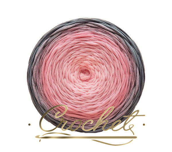 SZNUREK OMBRE POLIESTROWY 5mm PŁASKI – CROCHET – CIEMNIEJSZY AKCENT 245m