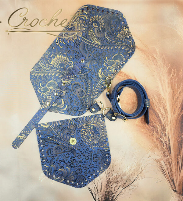 ZESTAW SKÓRZANY BAZA ASTRID – CROCHET – ZŁOTY PRINT INDYGO EDITION