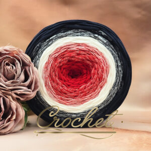 SZNUREK OMBRE POLIESTROWY 5mm – PŁASKI – ADMIRAŁ 235m CROCHET !!!3xłączenie NIE PRZESZKADZA W ROBÓTCE!!!