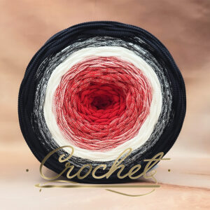 SZNUREK OMBRE POLIESTROWY 5mm – PŁASKI – ADMIRAŁ 235m CROCHET !!!3xłączenie NIE PRZESZKADZA W ROBÓTCE!!!
