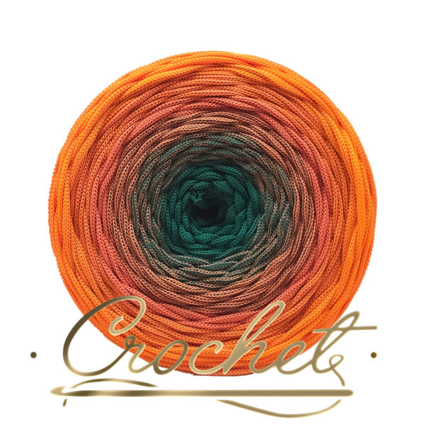 SZNUREK OMBRE POLIESTROWY 5mm – PŁASKI – LISIA POLANA 245m CROCHET
