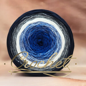 SZNUREK OMBRE POLIESTROWY 5mm – PŁASKI – KRÓLEWSKI BŁĘKIT 255m CROCHET