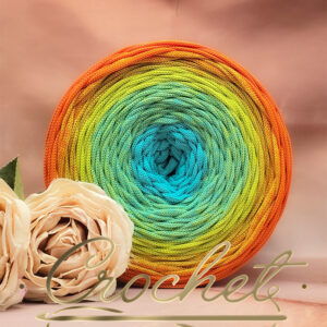 SZNUREK OMBRE POLIESTROWY 5mm – PŁASKI – LETNI KOKTAJL 260m CROCHET