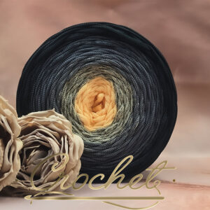 SZNUREK OMBRE POLIESTROWY 5mm – PŁASKI – CYBER ASH 245m CROCHET