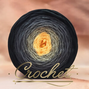 SZNUREK OMBRE POLIESTROWY 5mm – PŁASKI – CYBER ASH 245m CROCHET