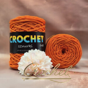 SZNUREK POLIESTROWY PŁASKI 5mm CROCHET – POMARAŃCZOWY 100mb