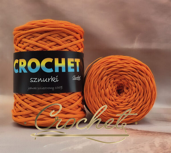 SZNUREK POLIESTROWY PŁASKI 5mm CROCHET – POMARAŃCZOWY 100mb