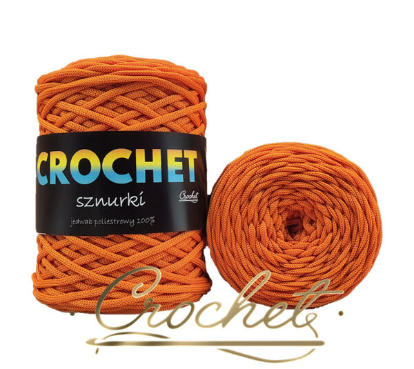 SZNUREK POLIESTROWY PŁASKI 5mm CROCHET – POMARAŃCZOWY 100mb