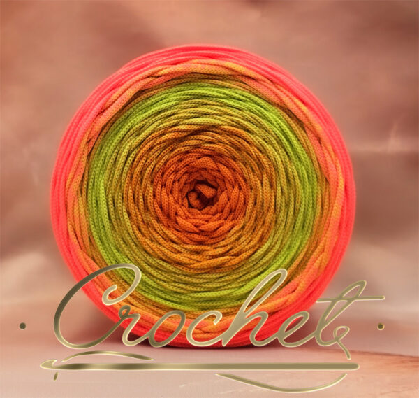 SZNUREK OMBRE POLIESTROWY 5mm – PŁASKI – SOCZYSTA FIESTA 255m CROCHET