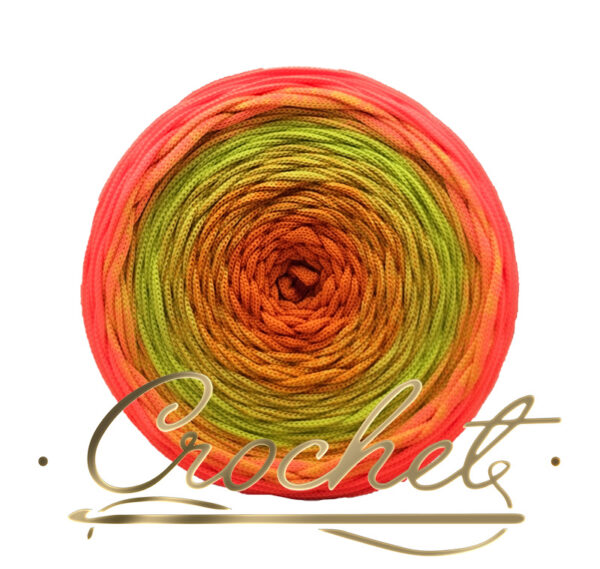 SZNUREK OMBRE POLIESTROWY 5mm – PŁASKI – SOCZYSTA FIESTA 255m CROCHET