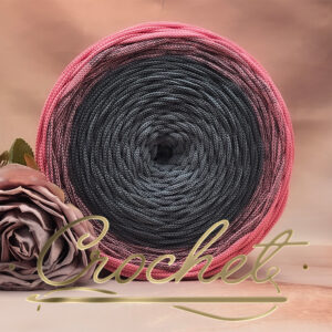 SZNUREK OMBRE POLIESTROWY 5mm – PŁASKI – URBAN ROSE 260m CROCHET