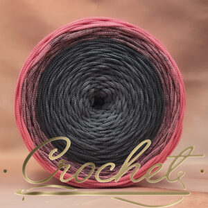 SZNUREK OMBRE POLIESTROWY 5mm – PŁASKI – URBAN ROSE 260m CROCHET