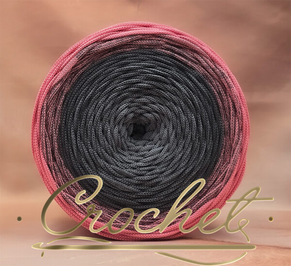 SZNUREK OMBRE POLIESTROWY 5mm – PŁASKI – URBAN ROSE 260m CROCHET