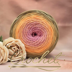 SZNUREK OMBRE POLIESTROWY 5mm – PŁASKI – GOLDEN ROSE 245m CROCHET