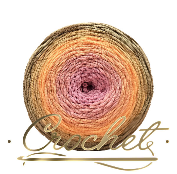 SZNUREK OMBRE POLIESTROWY 5mm – PŁASKI – GOLDEN ROSE 245m CROCHET