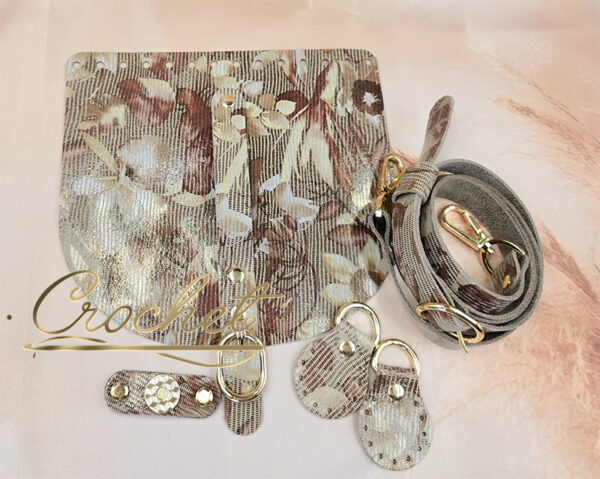 ZESTAW SKÓRZANY OZDOBNE WZORKI – IRYSEK 20x18cm OKUCIA IT – BEIGE EDITION