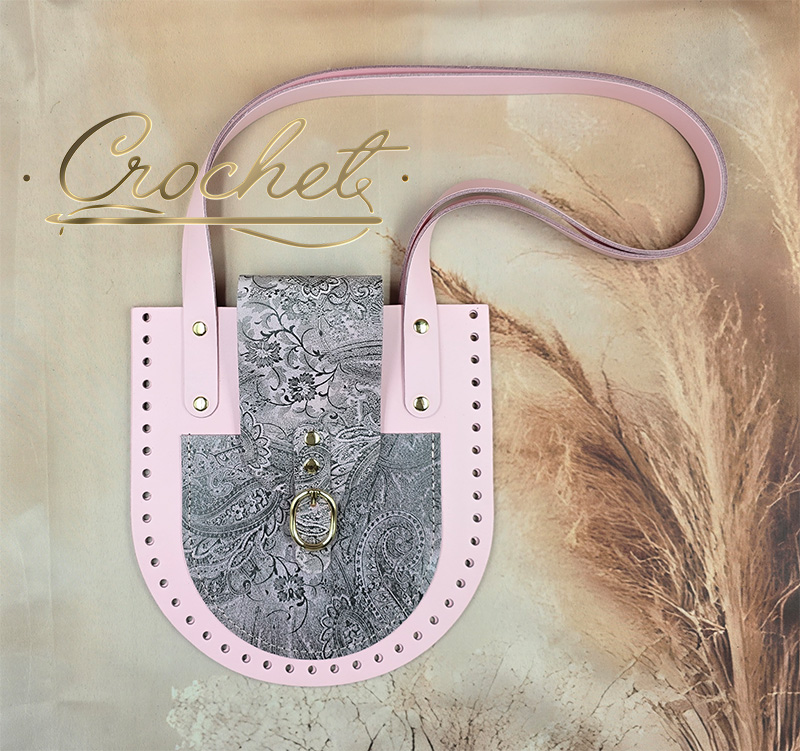 Zestaw skórzany SHOPPERKA GIULIA – CROCHET – 21x22cm PUDROWY RÓŻ/BOHO NR1 PINK EDITION Zestaw skórzany SHOPPERKA GIULIA - CROCHET - 21x22cm PUDROWY RÓŻ/BOHO NR1 PINK EDITION - obrazek 2