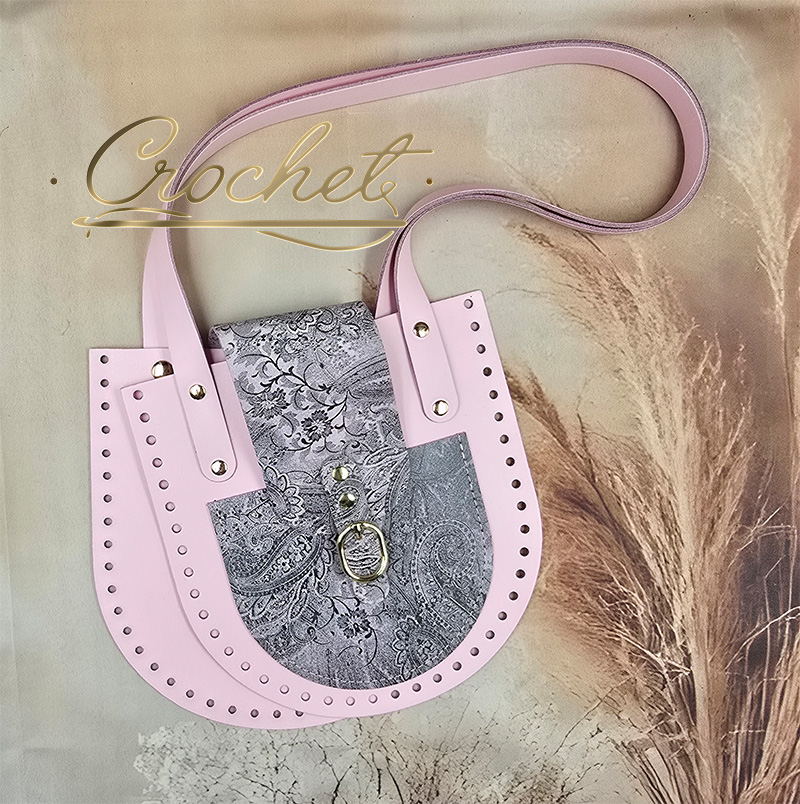 Zestaw skórzany SHOPPERKA GIULIA – CROCHET – 21x22cm PUDROWY RÓŻ/BOHO NR1 PINK EDITION Zestaw skórzany SHOPPERKA GIULIA - CROCHET - 21x22cm PUDROWY RÓŻ/BOHO NR1 PINK EDITION - obrazek 3