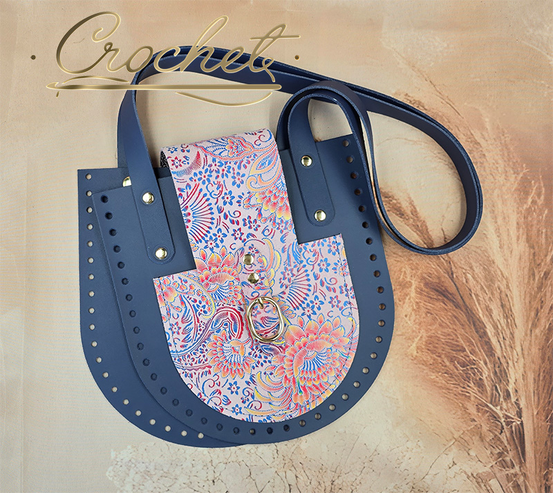 Zestaw skórzany SHOPPERKA GIULIA – CROCHET – 21x22cm CIEMNY JEANS/CHABROWO CZEROWNY PRINT PINK EDITION Zestaw skórzany SHOPPERKA GIULIA - CROCHET - 21x22cm CIEMNY JEANS/CHABROWO CZEROWNY PRINT PINK EDITION - obrazek 3