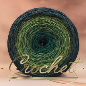 SZNUREK OMBRE POLIESTROWY 5mm – PŁASKI – BUTELKOWA HARMONIA 245m CROCHET