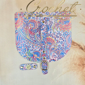 KLAPKA DO TOREBKI SKÓRZANA – CROCHET – CHABROWO CZERWONY PRINT PINK EDITION OKUCIA ZŁOTE IT