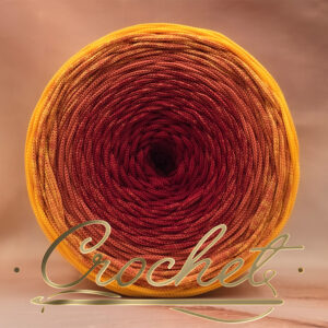 SZNUREK OMBRE POLIESTROWY 5mm – PŁASKI – JESIENNY OGIEŃ 260m CROCHET