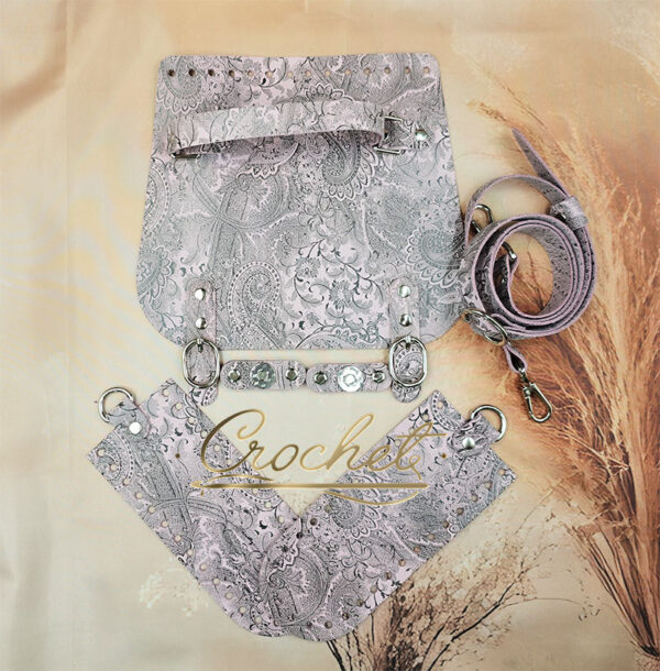 ZESTAW SKÓRZANY VOYA BAG – BOHO NR1 20x21cm OKUCIA SREBRNE IT – PINK EDITION