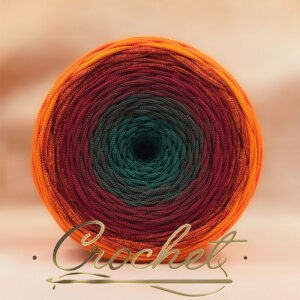 SZNUREK OMBRE POLIESTROWY 5mm – PŁASKI – JESIENNA MELODIA 260m CROCHET