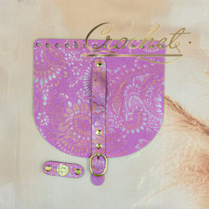 KLAPKA DO TOREBKI WZORKI – CROCHET – 20x18cm PASECZEK MIEDZIANO SREBRNY PRINT OKUCIA SREBRNE IT – ORCHID EDITION