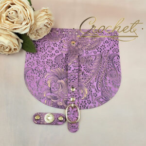 KLAPKA DO TOREBKI WZORKI – CROCHET – 20x18cm PASECZEK ZŁOTY PRINT OKUCIA ZŁOTE IT – ORCHID EDITION