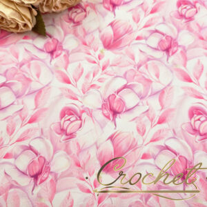 TKANINA NA PODSZEWKĘ OXFORD – RÓŻOWE MAGNOLIE 50x155cm