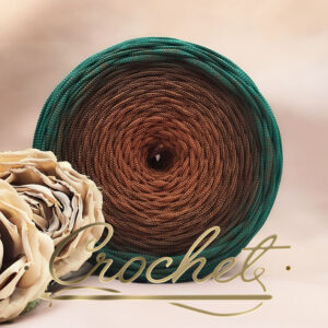 SZNUREK OMBRE POLIESTROWY 5mm – PŁASKI – LEŚNA SPIŻARNIA 225m CROCHET !!!2xłączenie + 1x krótsze przejście!!!